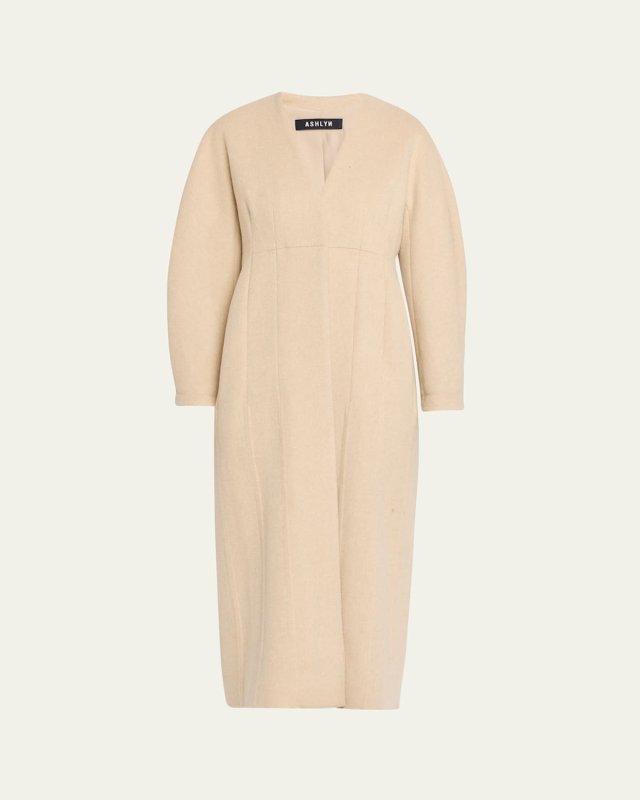 Elia Barrel-Sleeve Cashmere Coat